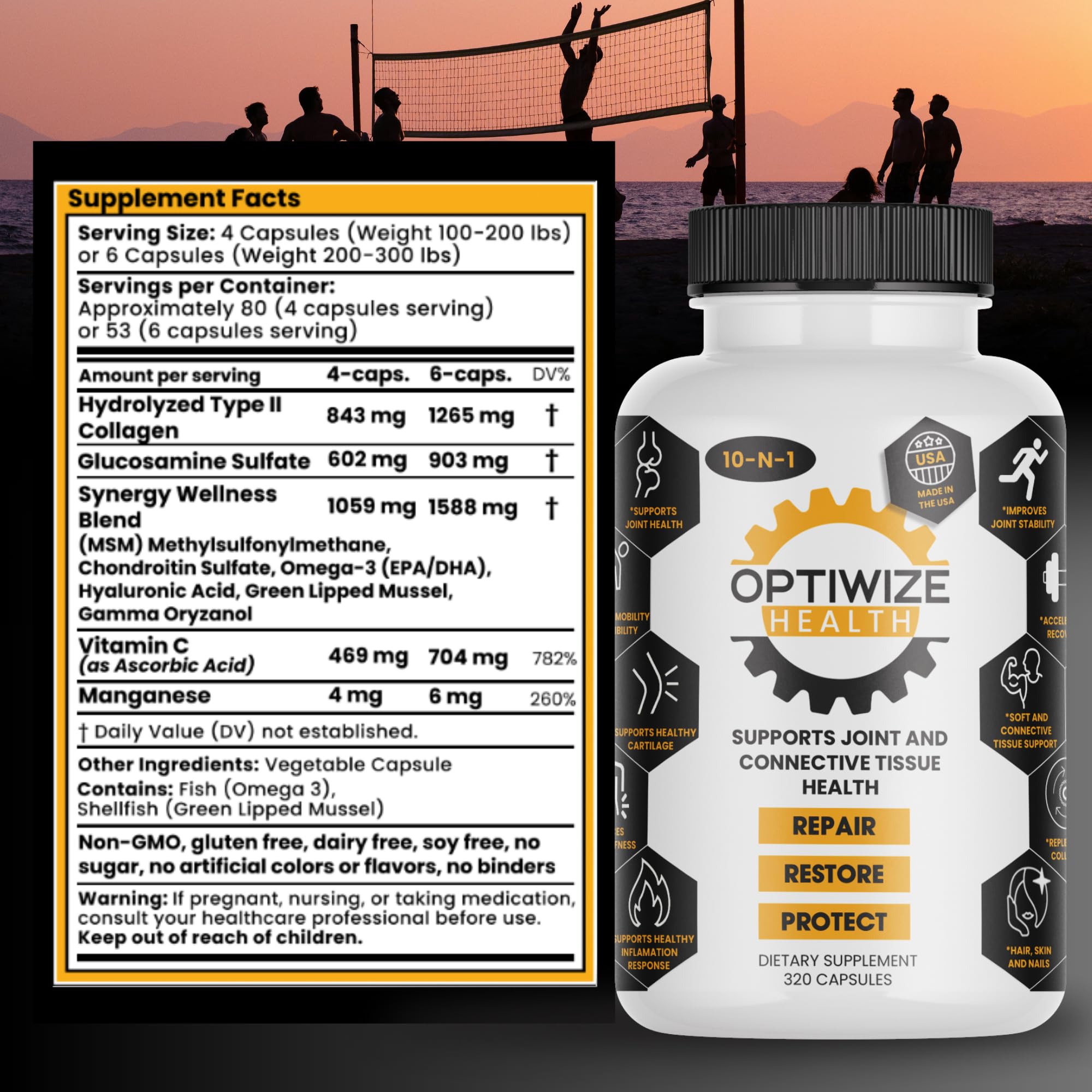 OptiWize product on a store shelf emphasizing Made in USA quality.