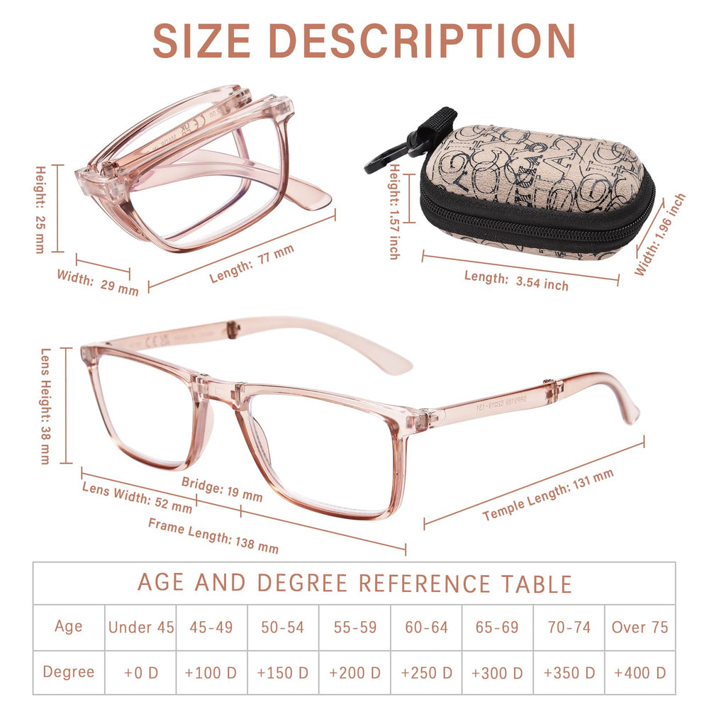 OPTOFENDY folding reading glasses in clear, versatile and subtle.