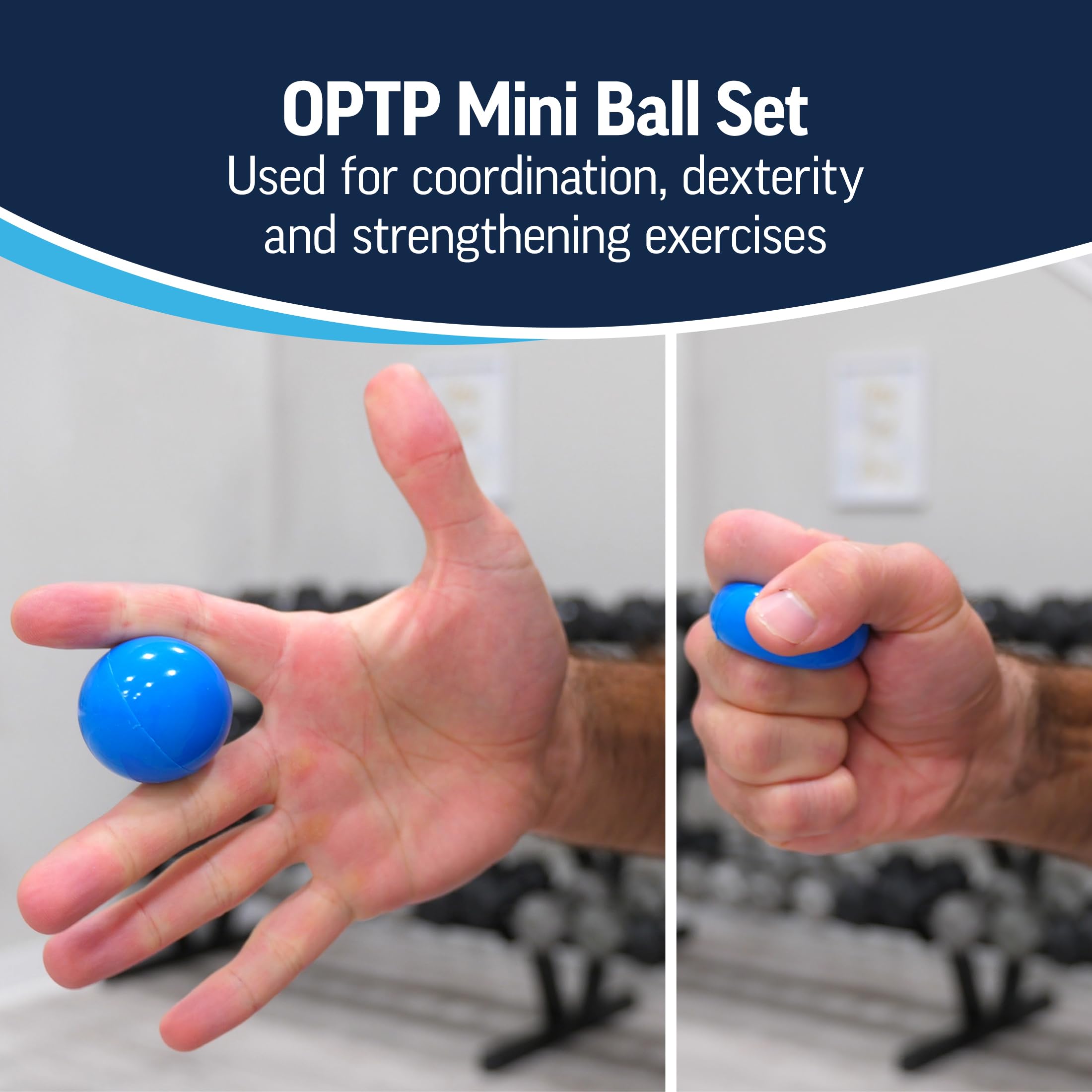 OPTP Mini Balls air-filled design providing adjustable compression.
