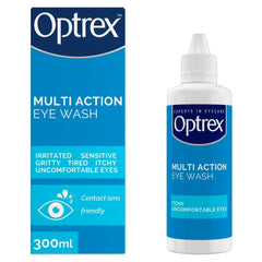 Optrex Multiaction Eye Wash bottle cap shown for easy dispensing