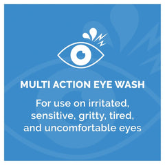 Optrex packaging display emphasizing 300ml size and eye bath