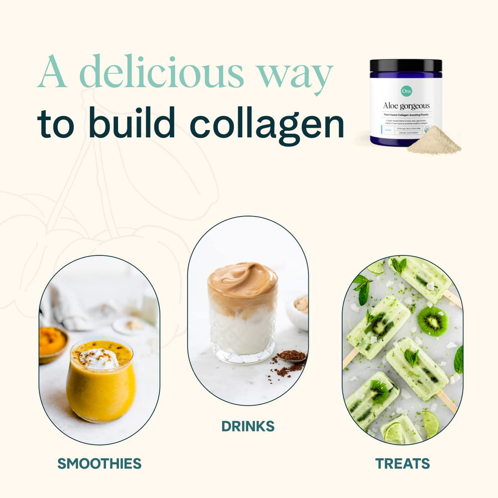 Ora Organic bamboo-silica ingredient jar highlighting hair and nail support.