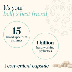 Ora Organic Break It Down bottle and cap showing probiotic support for gut balance