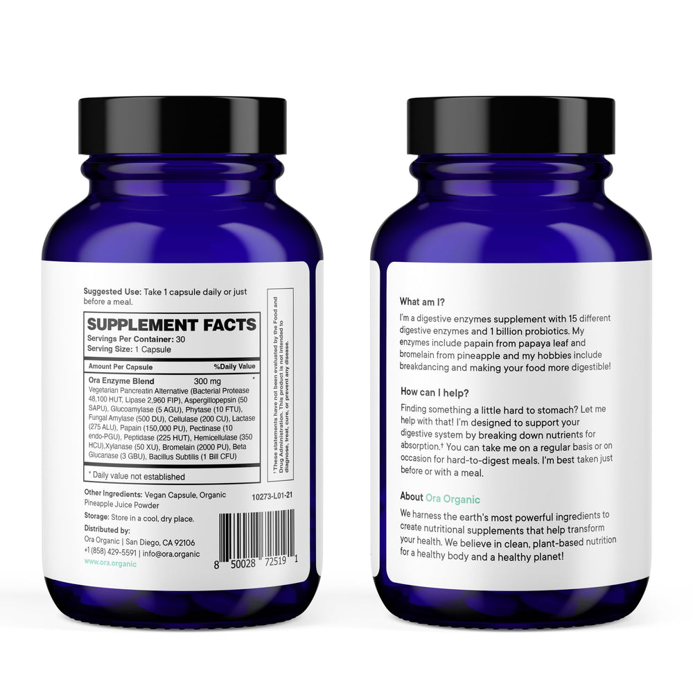 Ora Organic Break It Down probiotic icon suggesting gut microbiome support
