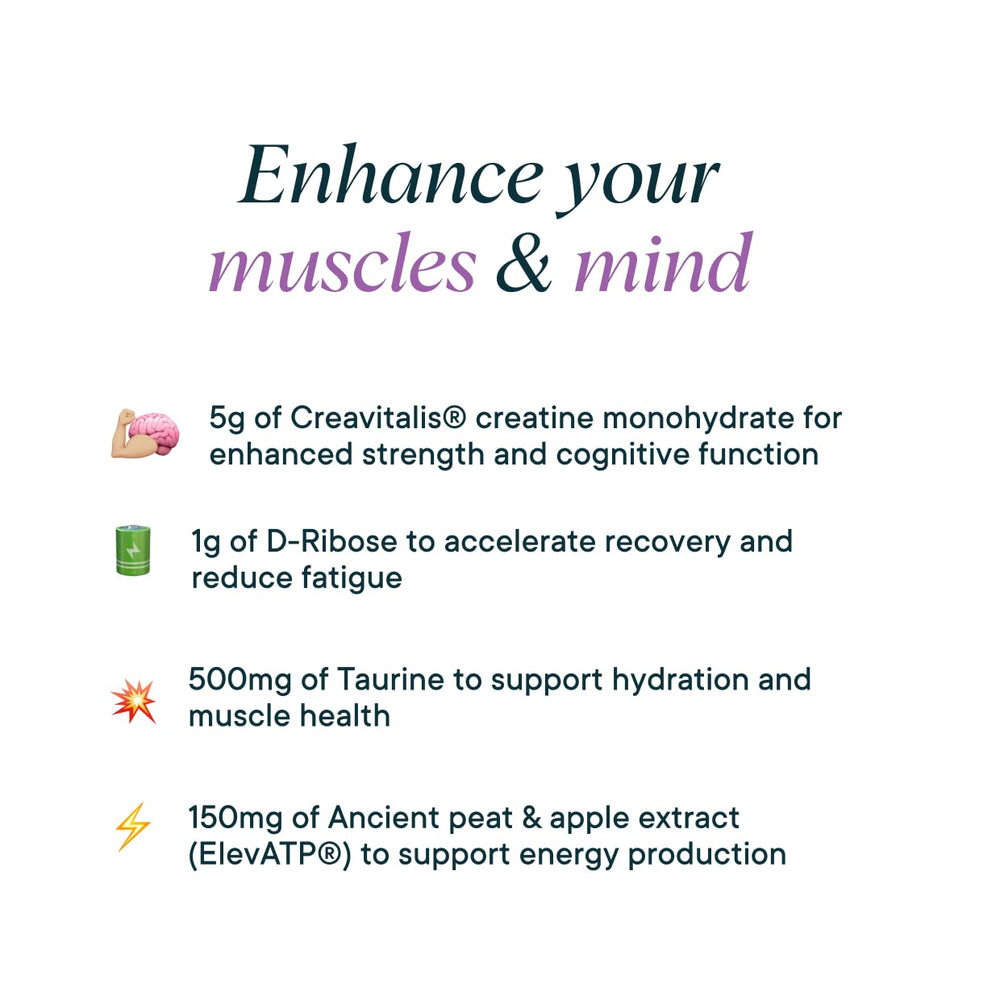 Close-up of Acai Berry flavor label on Ora Organic Creatine Monohydrate