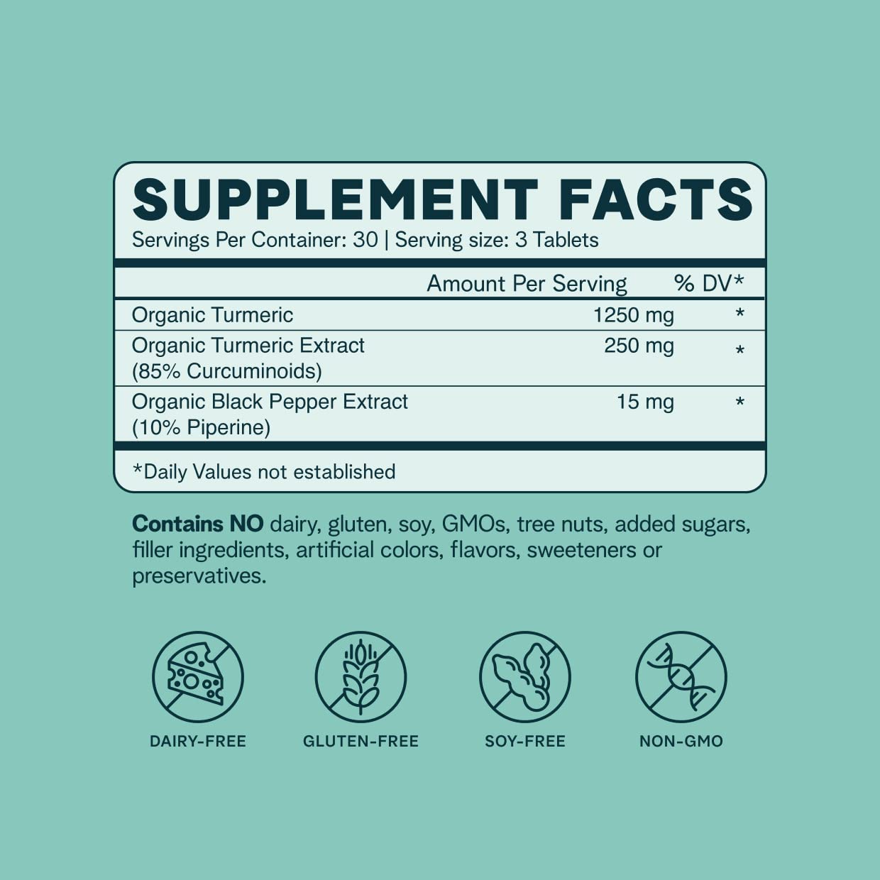 Close-up of Ora Organic Curcumin piperine tablet highlighting vegan, no-filler formula