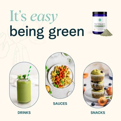 Ora Organic Greens Powder being poured into a glass for a refreshing drink.