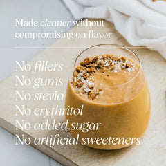 Ora Organic ingredient label highlights 21g protein and vegan, clean whole-food ingredients