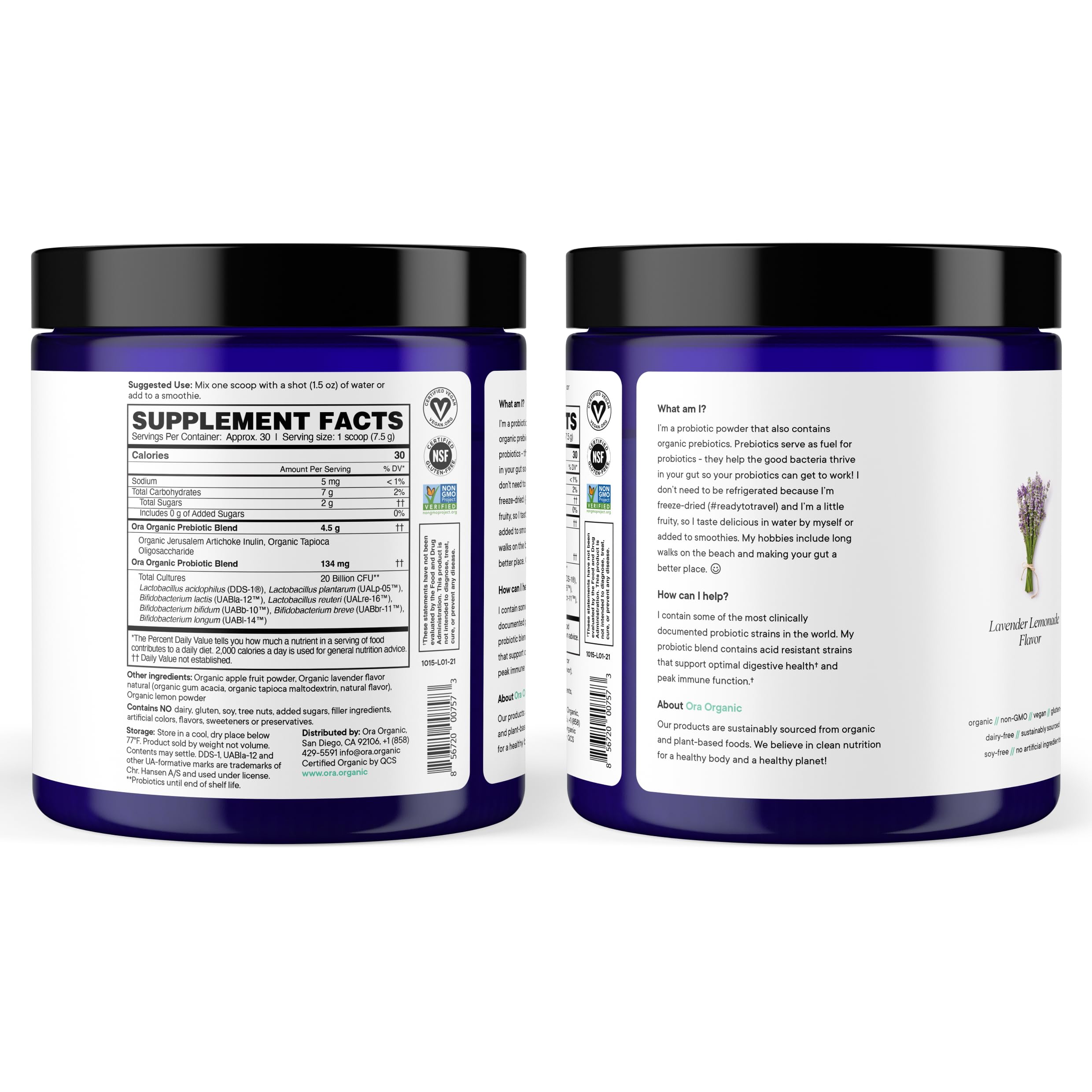 Ora Organic Jerusalem artichoke prebiotic source ensuring strong prebiotic content.