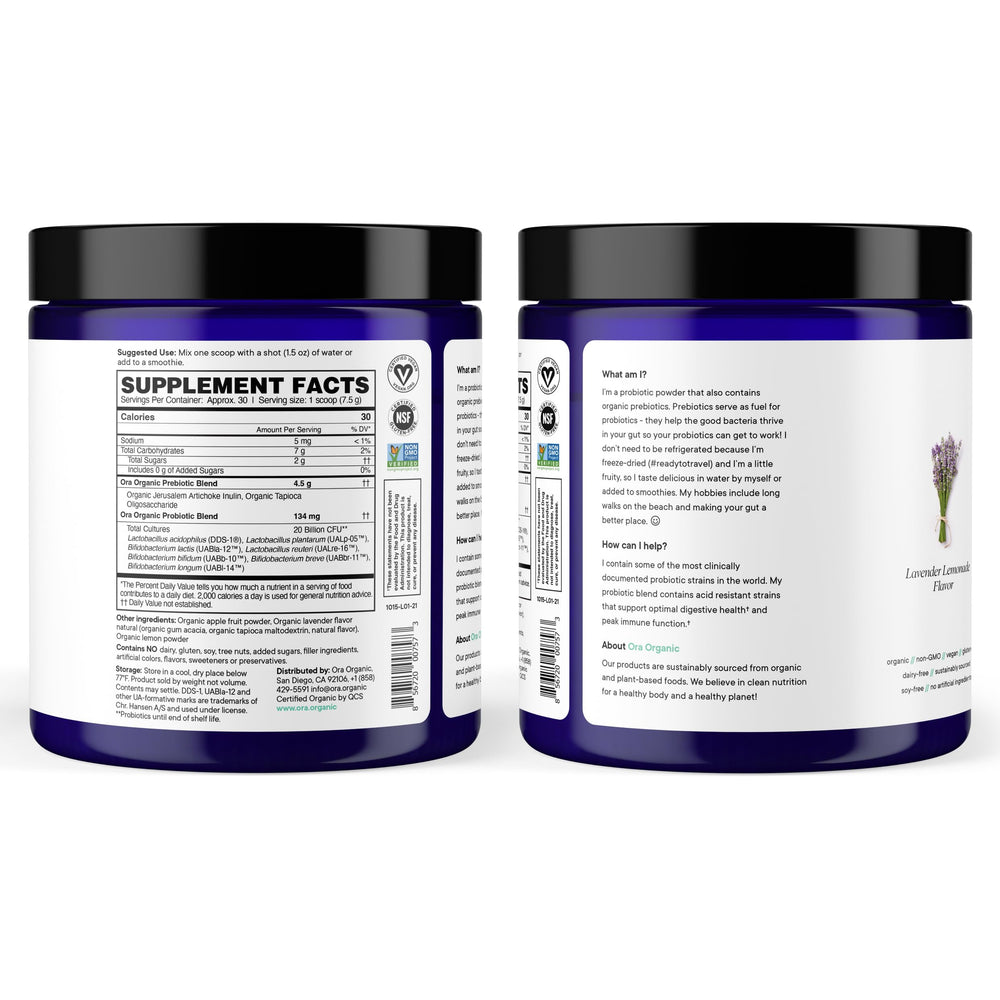 Ora Organic Jerusalem artichoke prebiotic source ensuring strong prebiotic content.