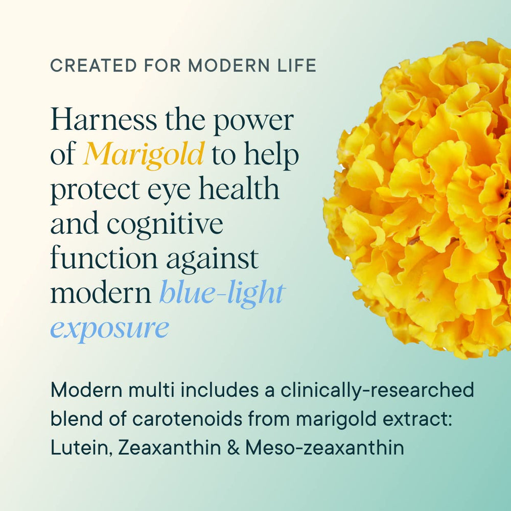 Ora Organic Modern Multivitamin blue-light protection concept during screen time.