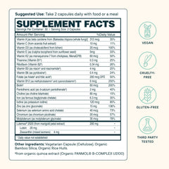 Ora Organic Modern Multivitamin capsules close-up showcasing plant-based nutrients.