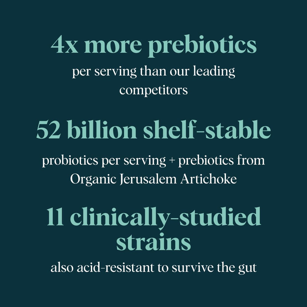 Ora Organic Probiotics 11-acid-resistant strains bottle indicating gut resilience
