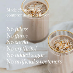 Close-up of Ora Organic protein powder texture and consistency.