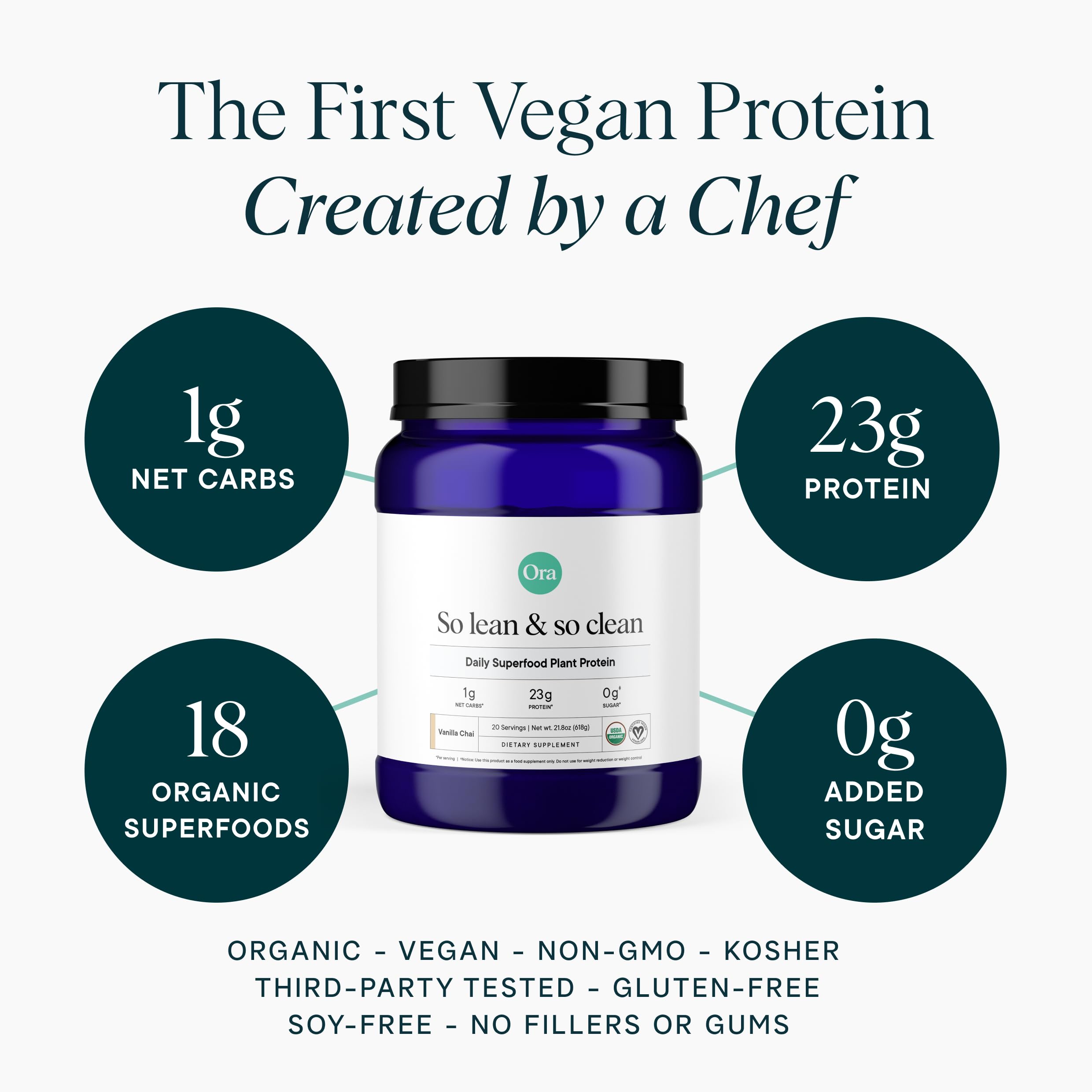 Ora Organic Vanilla Chai protein scoop for precise post-workout fueling