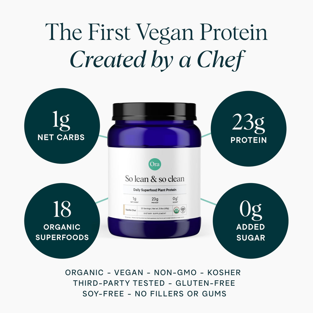Ora Organic Vanilla Chai protein scoop for precise post-workout fueling