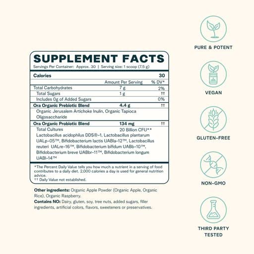 Ora Organic vegan capsules packaging designed for easy travel and long freshness