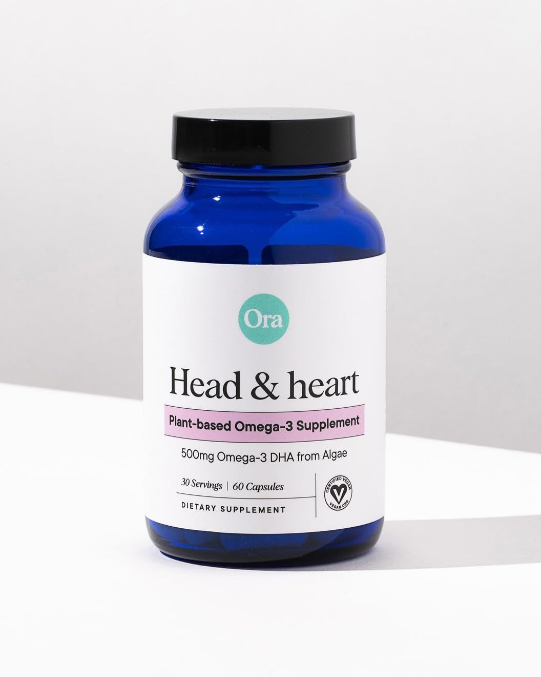 Ora Organic quality seal on packaging reflects sustainable, algae-derived DHA standards.