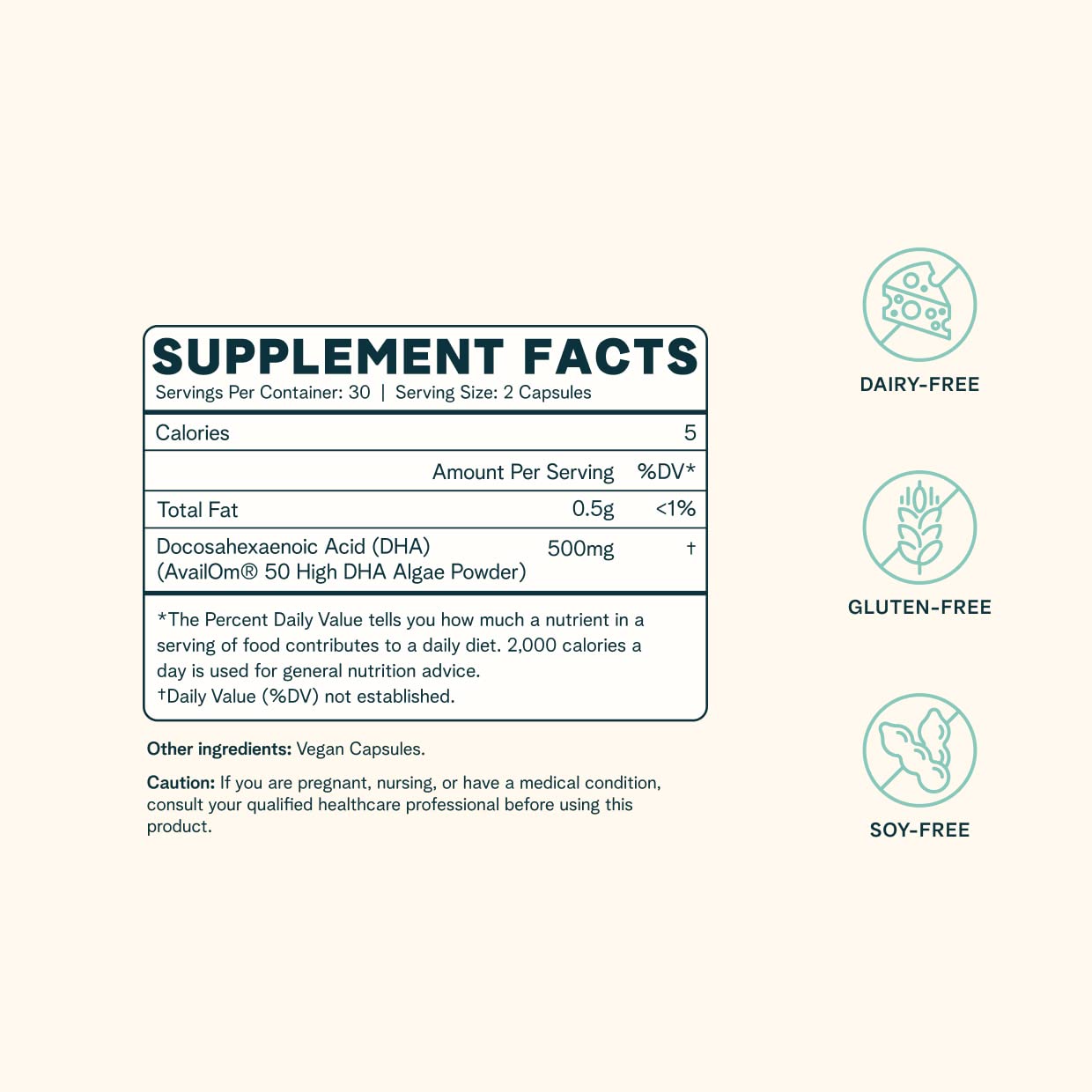 Ora Organic algae-derived DHA bottle highlights sustainable sourcing for brain and eye support.