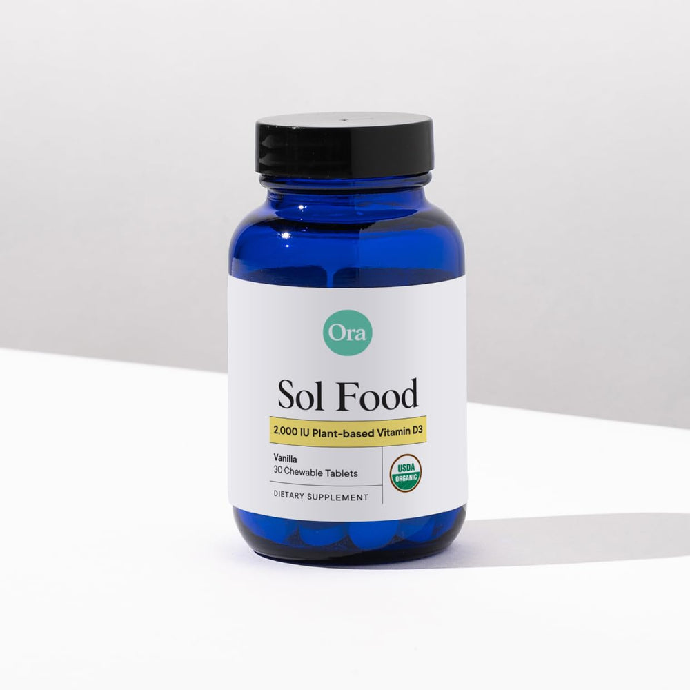 Ora Organic Vitamin D3 bottle featuring clean ingredient list