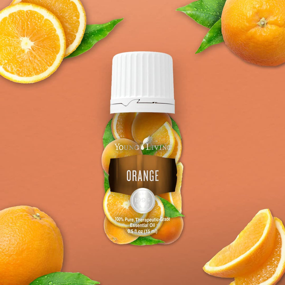 Diluted orange oil applied to skin for a refreshing citrus touch in skincare.
