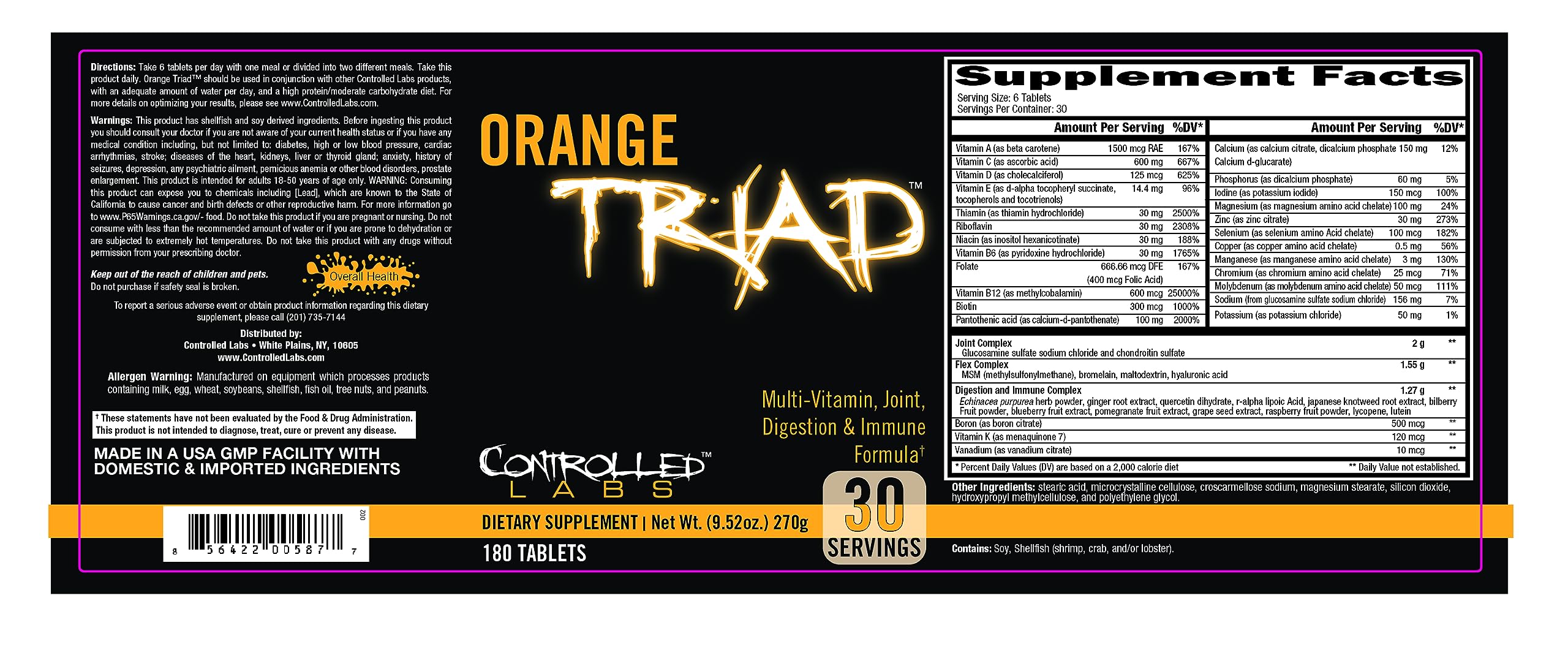 Orange Triad packaging on shelf ready for athletes seeking recovery.