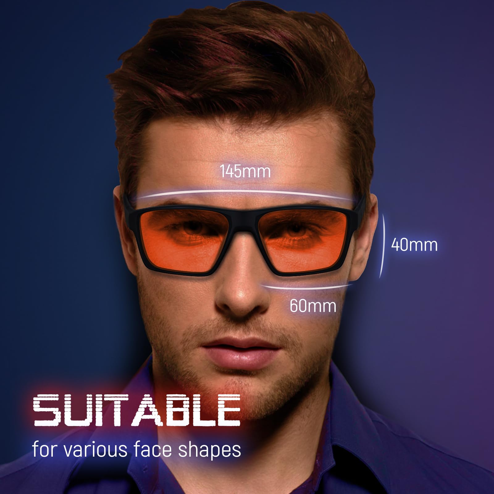 ORANZI blue light glasses being worn at a desk for computer work