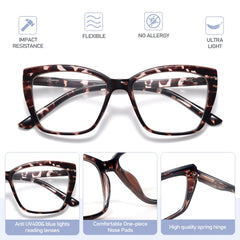 Oranzi reading glasses women spring hinge cat-eye offer comfortable long wear.