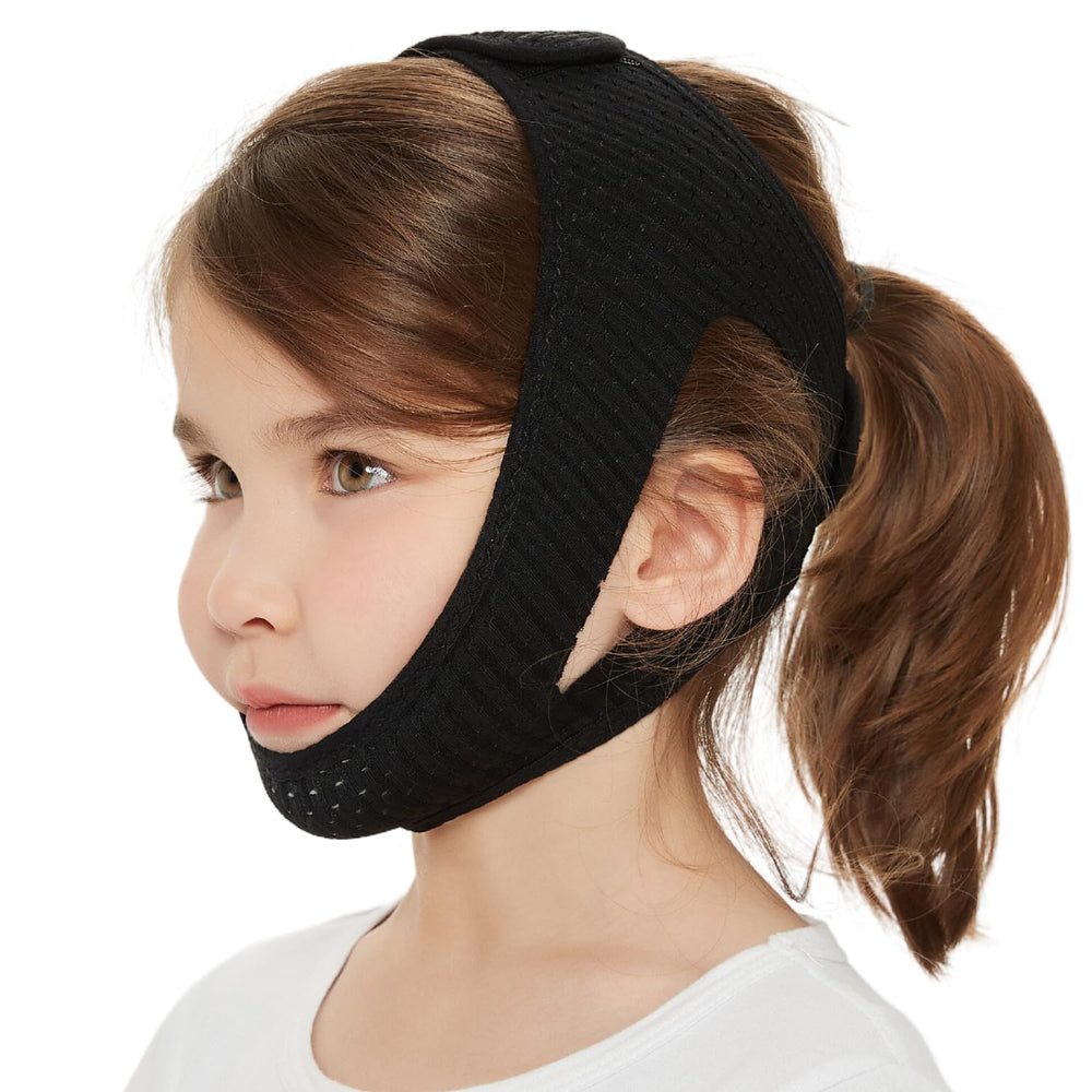 Orapink anti-snoring chin strap close-up shows compact small size for peaceful sleep