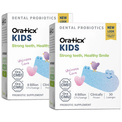 OraTicx Kids Probiotics tablet dissolves during bedtime routine for easy oral care