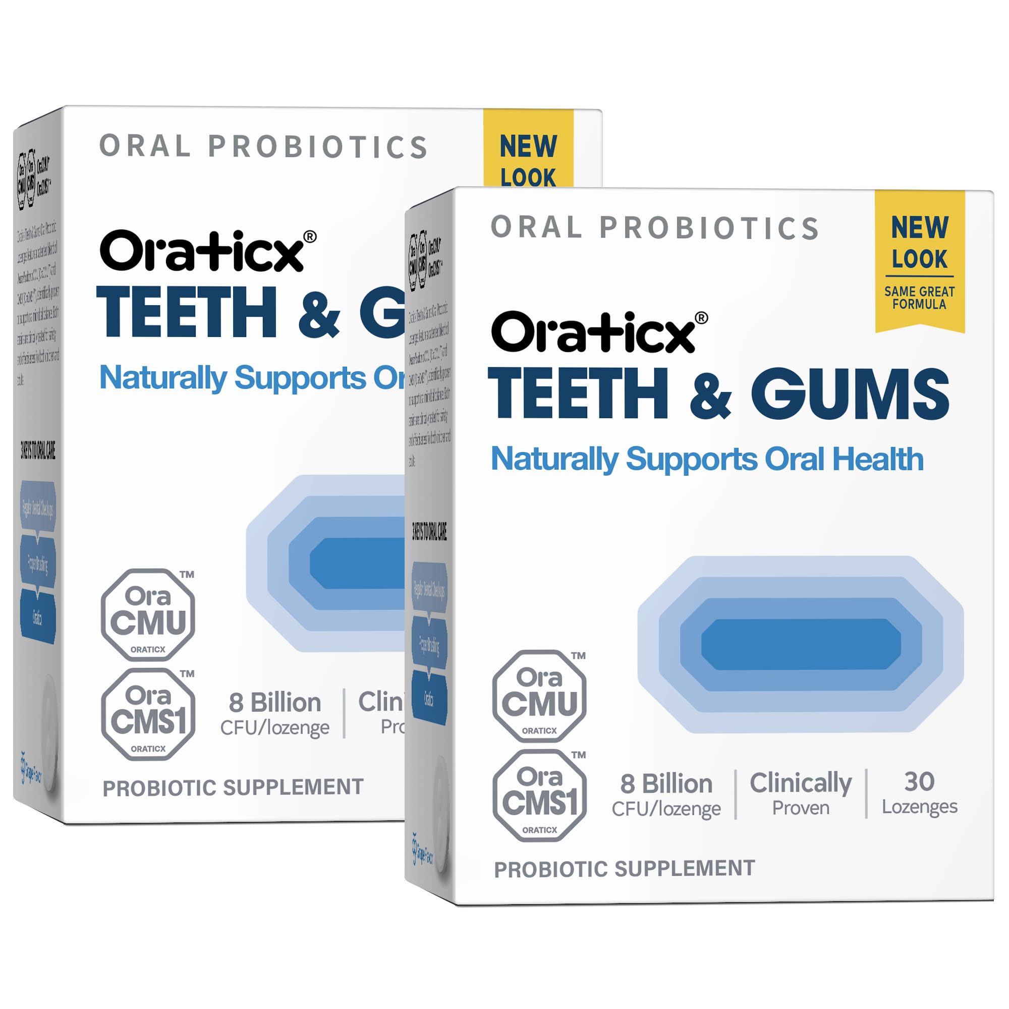OraTicx teeth gums probiotics grape lozenge pack for daily oral wellness.
