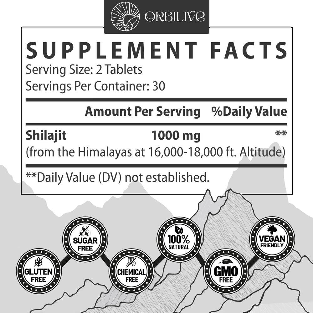 ORBILIVE Shilajit Himalayan origin image at altitude conveying purity and minerals
