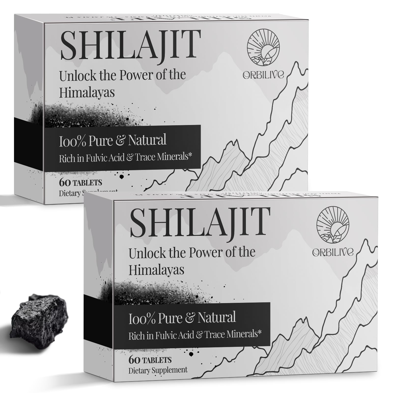ORBILIVE Shilajit tablets with a glass of water for daily energy support