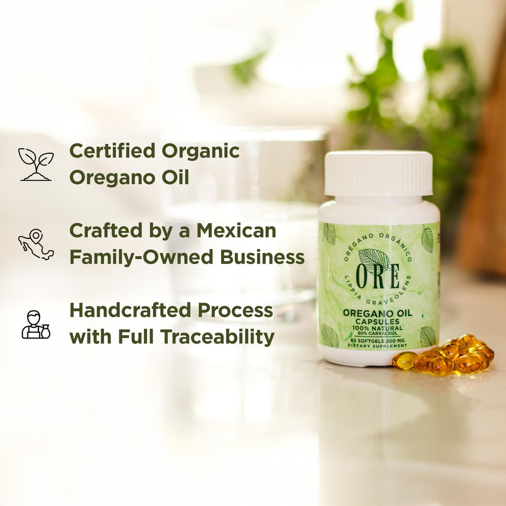 ORE 65 softgels per bottle display for long-lasting use
