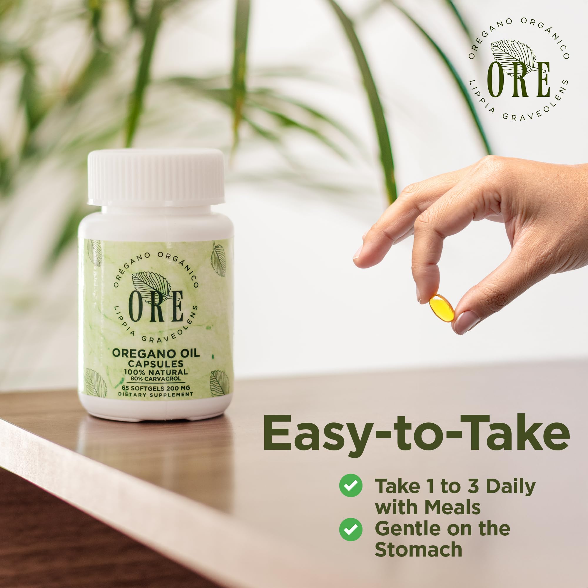ORE non-GMO gluten-free claim banner on label