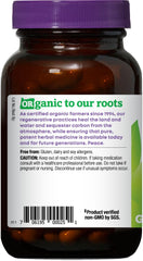 Oregon's Wild Harvest Burdock label highlighting organic and non-GMO verification.