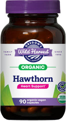 Oregon's Wild Harvest hawthorn capsules bottle displaying convenient daily wellness support.