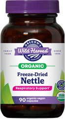 Oregon's Wild Harvest nettle capsules bottle with 600 mg for allergy support.