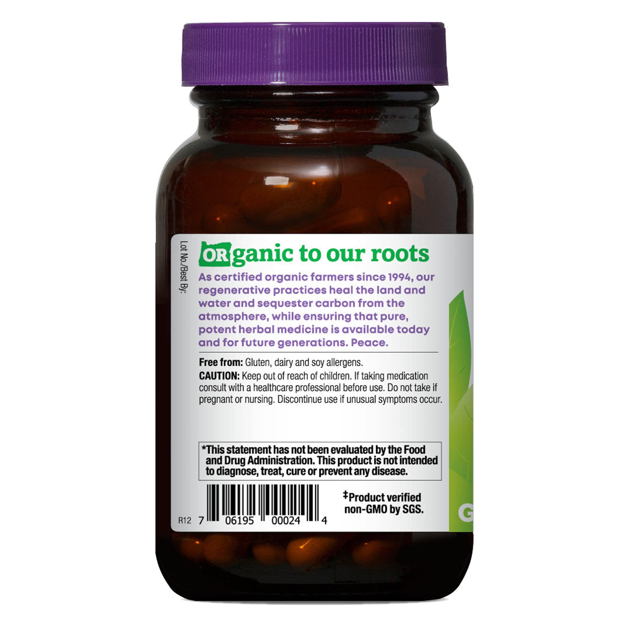 Oregon's Wild Harvest organic label closeup confirms organic ingredients and non-GMO verification