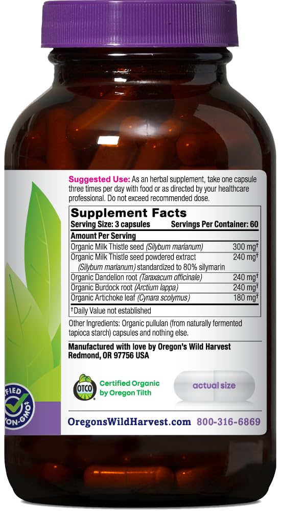 Oregon's Wild Harvest organic milk thistle seed extract for antioxidant support