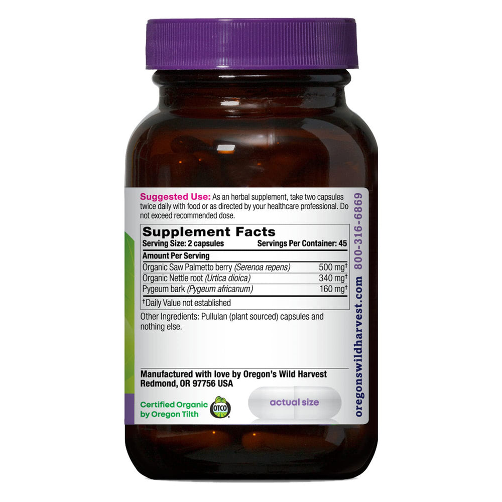 Oregon's Wild Harvest organic Saw Palmetto berry close-up—certified organic purity.