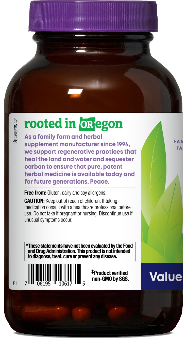 Oregon's Wild Harvest Rhodiola capsules closeup for easy daily use.