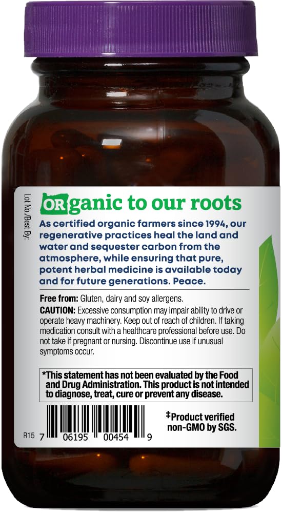Oregon's Wild Harvest Sleep Better Capsules USDA Organic seal close-up, signaling trusted quality.