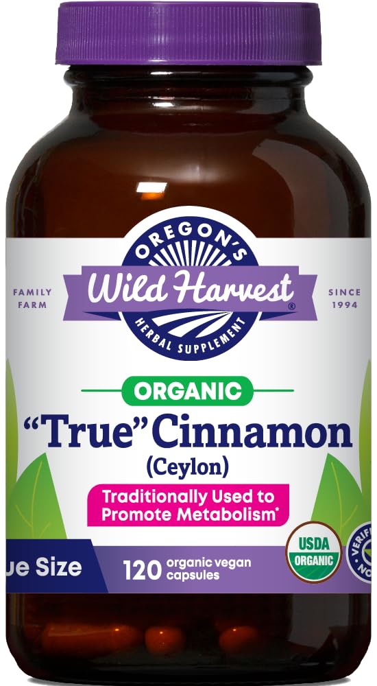Oregon's Wild Harvest True Cinnamon Ceylon bottle ready for daily use