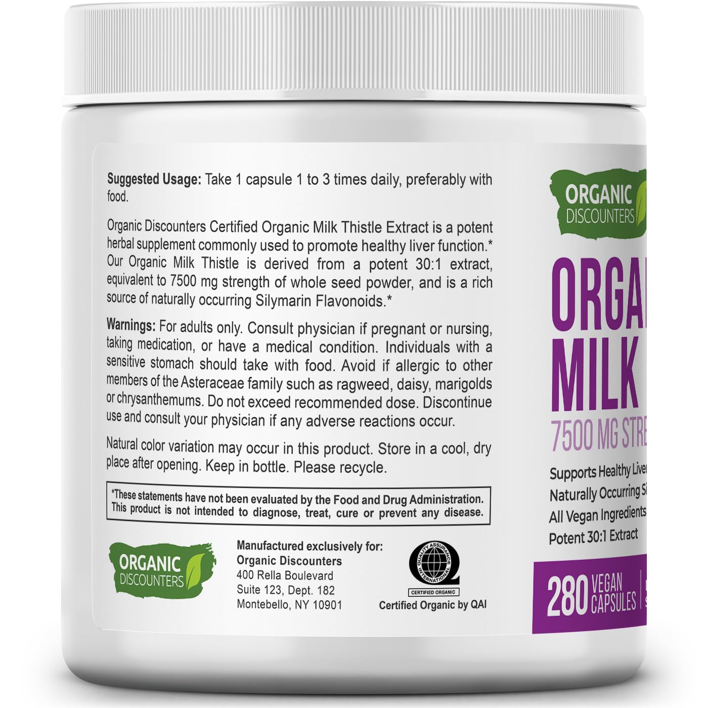 Bottle with 280 capsules indicates a nine-month supply for daily use.
