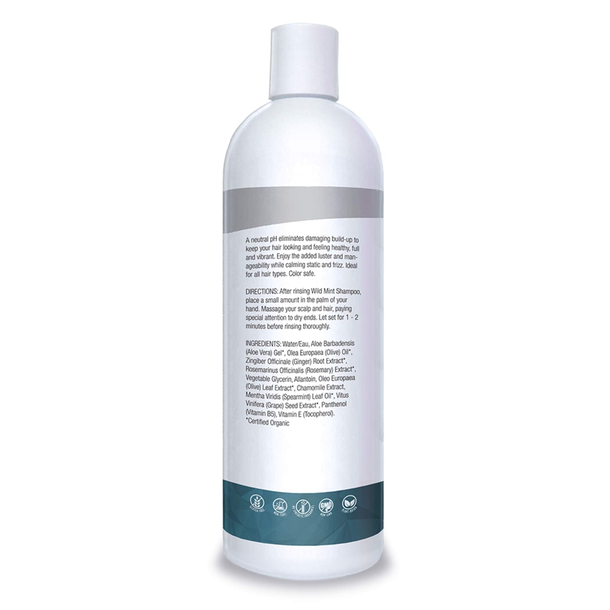 Organic Excellence Wild Mint Conditioner application scene shows lightweight hydration for hair.
