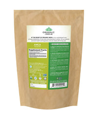 Organic India Amla powder bottle with scoop for easy daily supplementation and convenient dosing.