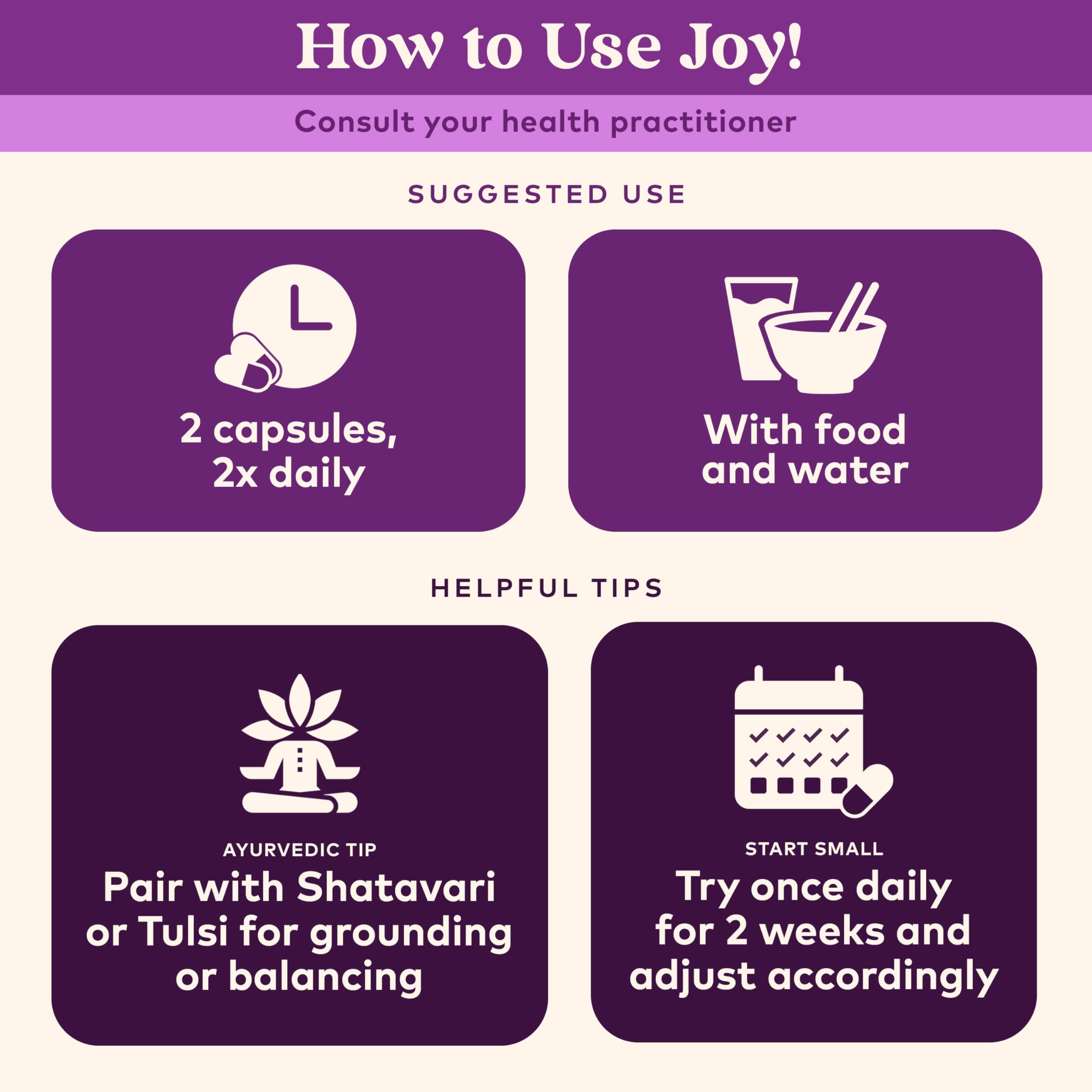 Organic India Joy on a kitchen counter conveys calm routines and mindful use.