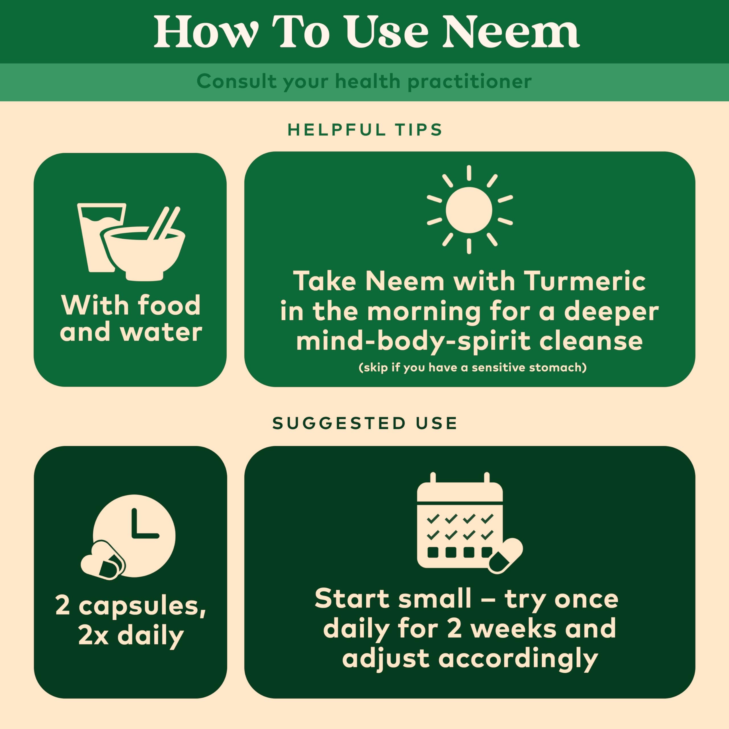 Capsules ready to take, simple daily ritual with Organic India Neem Leaf Capsules.
