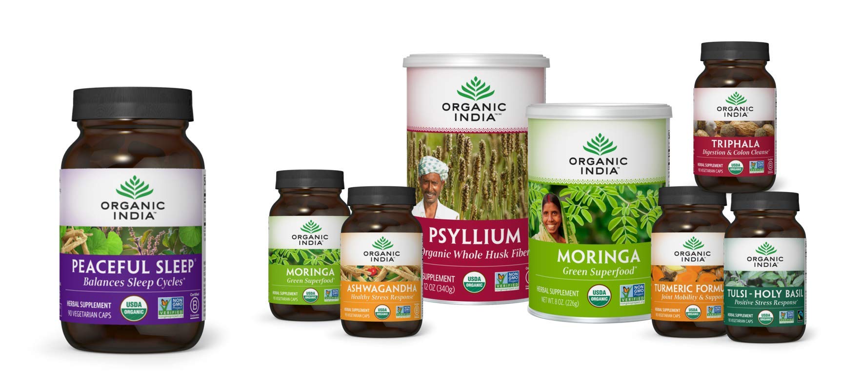 Organic India Peaceful Sleep bottle angled for product photography
